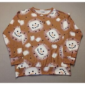 Hot Chocolate‎ Snowman Marshmallows Faces Leggings Soft Shirt Size Small